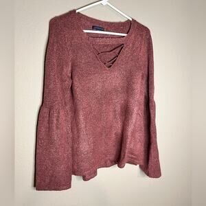 American Eagle Outfitters Mauve Sweater bell sleeve XL